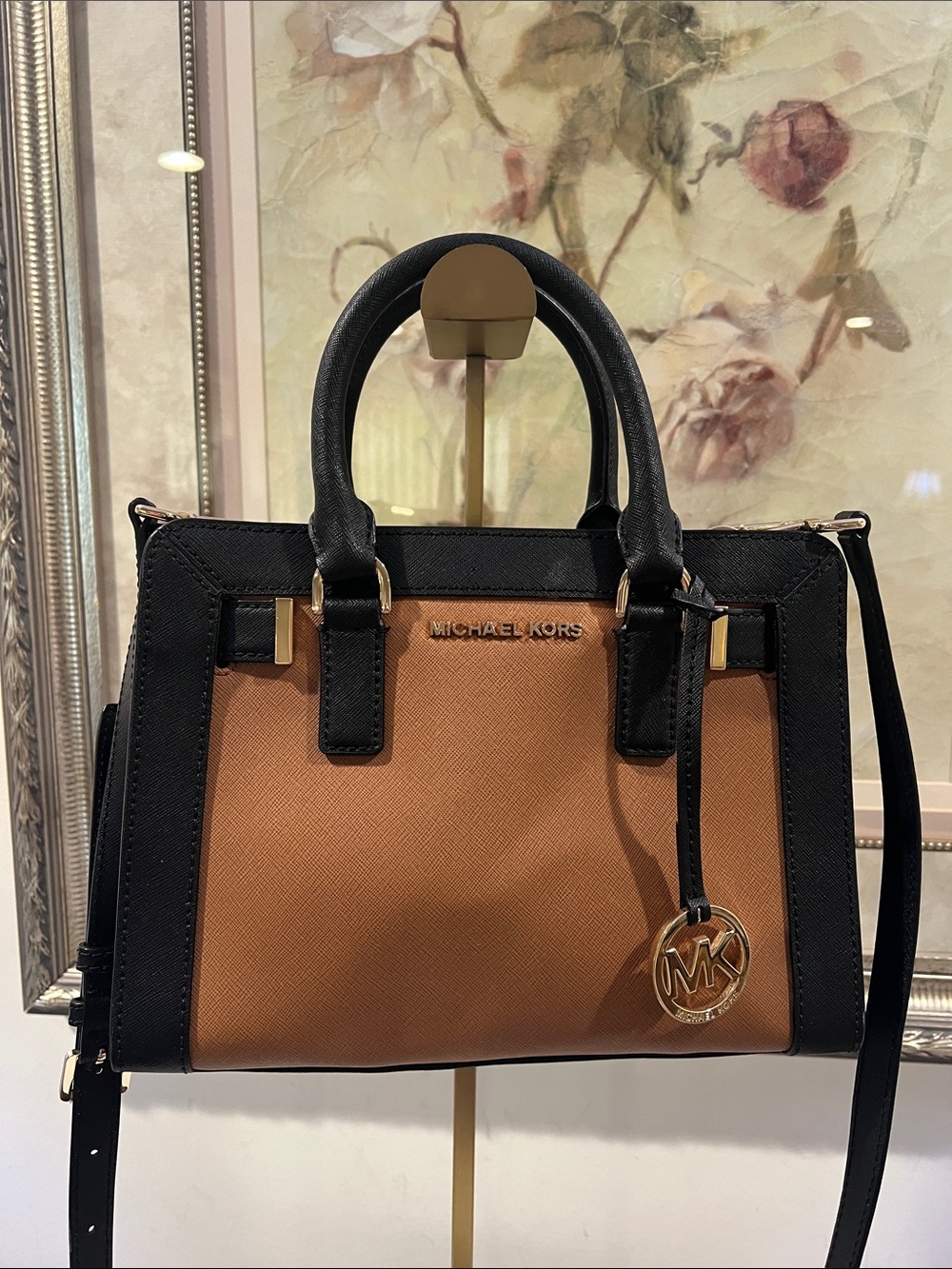 MICHAEL Michael Kors Black & Brown Structured Satchel